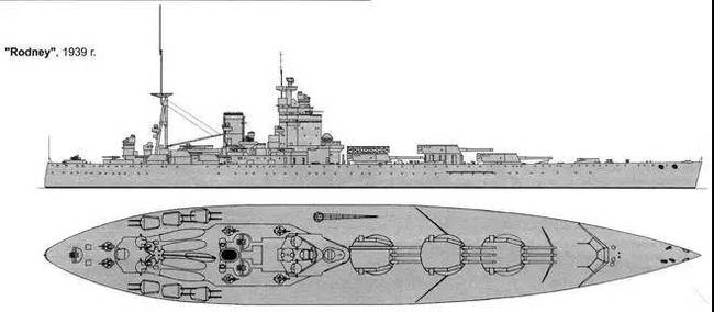 挂图上的“纳尔逊”级战列舰甚至简单体现了战舰的内部结构
